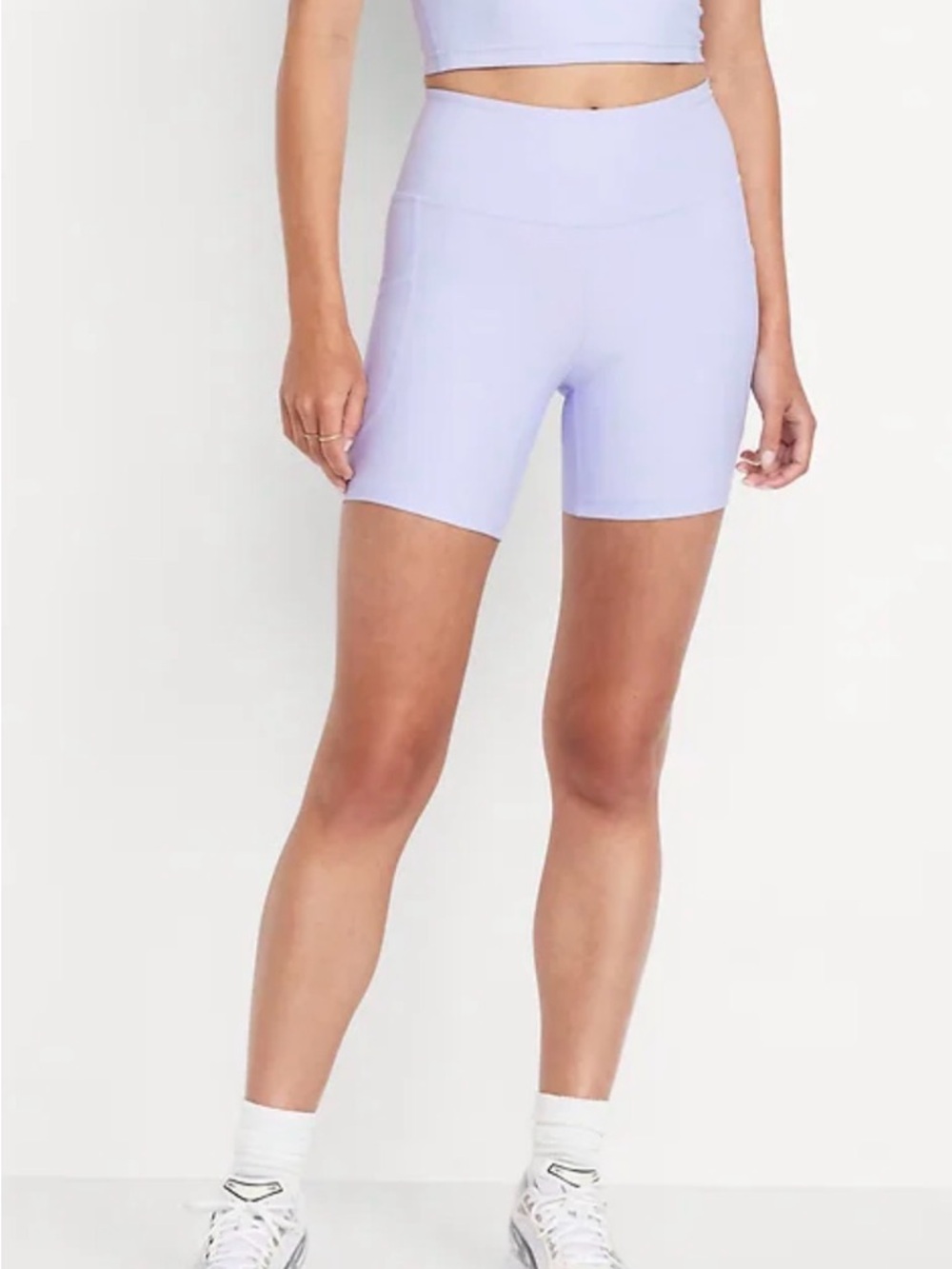 Old Navy Orchid Tint High-Waisted PowerSoft Pocket Biker Shorts -- 6-inch inseam
